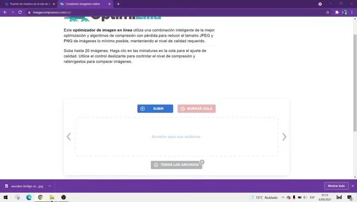 Esperar a que la compresión termine.