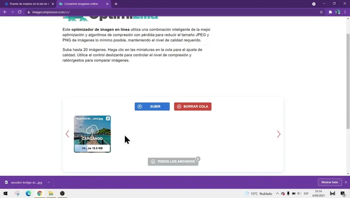 Esperar a que la compresión termine.