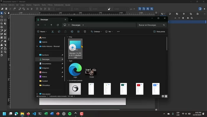 Buscar Inkscape en la lista de programas, seleccionarlo y hacer clic en 'Desinstalar'.