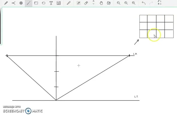 Trazar líneas desde el vértice del observador hacia los puntos de fuga, creando la perspectiva de la cuadrícula.
