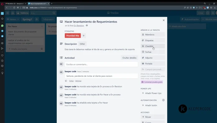 Utiliza la función de checklist para un mejor seguimiento de las subtareas.