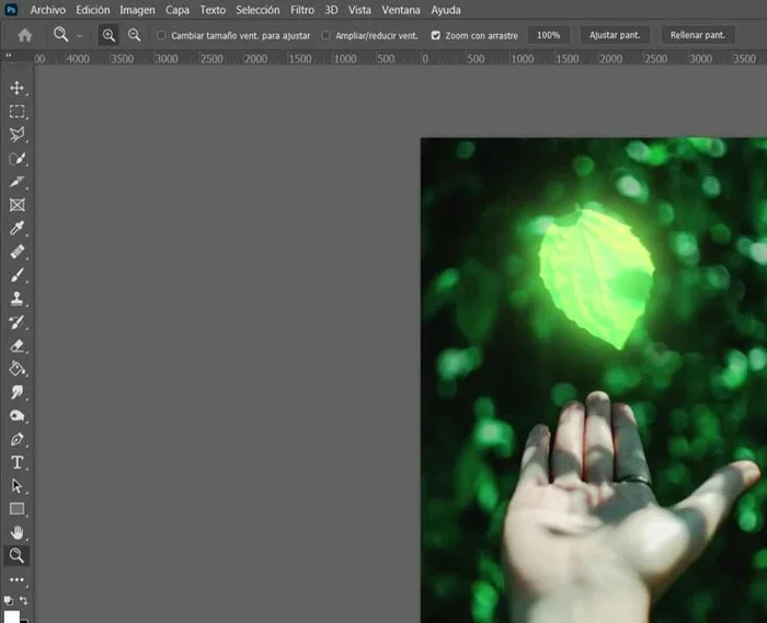 Ajustar la exposición del grupo para controlar la intensidad del resplandor (-188 en el ejemplo).