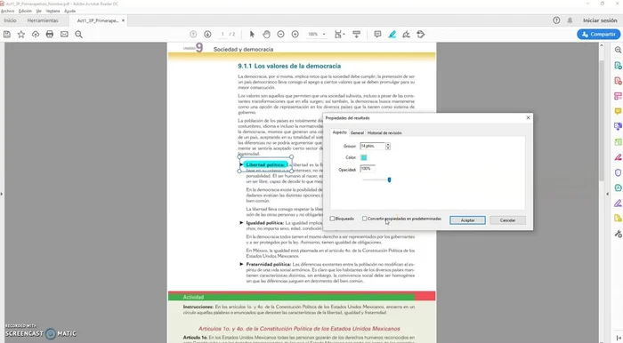 Convertir las propiedades del subrayado a 'predeterminadas' para asegurar la visibilidad.