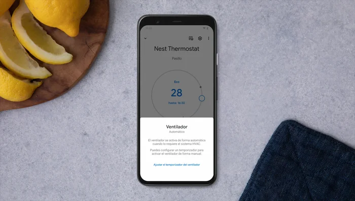 Activar y ajustar el temporizador del ventilador (15 minutos hasta 12 horas).
