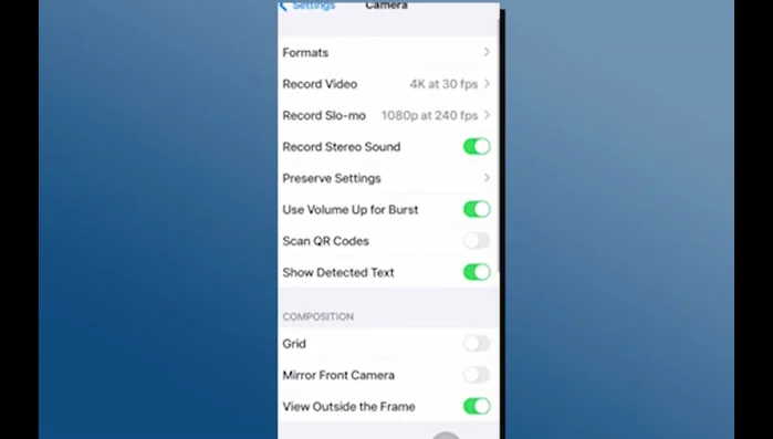 Activa la opción 'Escanear código QR'. Si ya está activado, desactívalo y vuelve a activarlo.