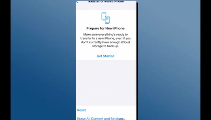 Selecciona 'Transferir o restablecer iPhone'.