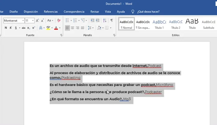 Copiar los datos formateados (término,definición) desde tu documento de Word o Excel.