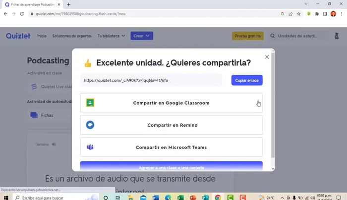 Dar clic al botón 'Crear' para finalizar.