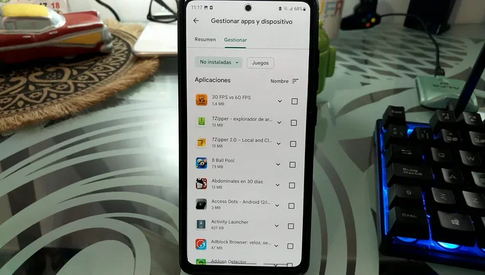 Selecciona la pestaña "No instaladas".
