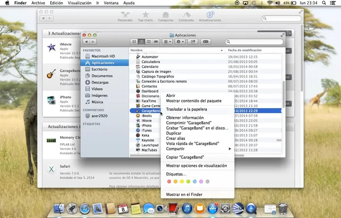 Hacer clic derecho sobre la aplicación y seleccionar "Mostrar contenido del paquete".