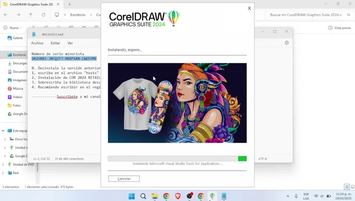 Cancelar la ventana que aparece al finalizar la instalación.