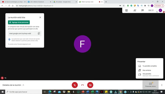 Hacer clic en 'Compartir' para transmitir el vídeo.