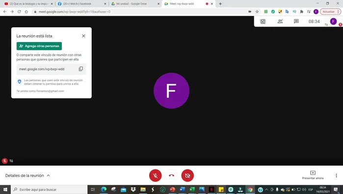 Una vez terminado, detener la presentación en Google Meet.