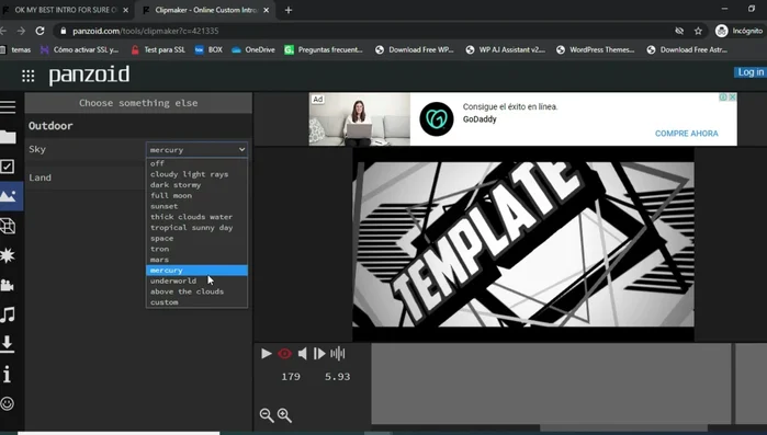 Edita el tiempo de duración del clip según tus necesidades.