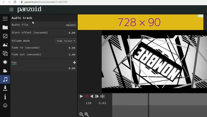 Selecciona el audio de tu preferencia (opcional).