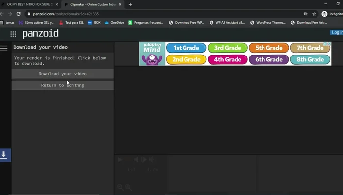 Descarga el video una vez que el proceso de renderizado haya finalizado.