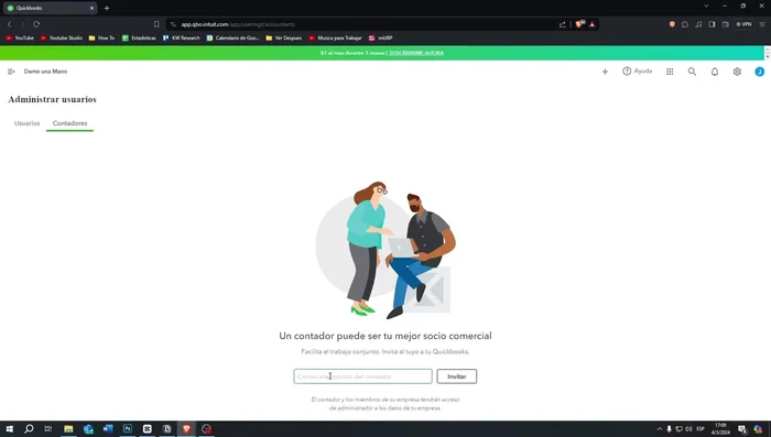 Invitar a un contador para que ayude a configurar la cuenta.