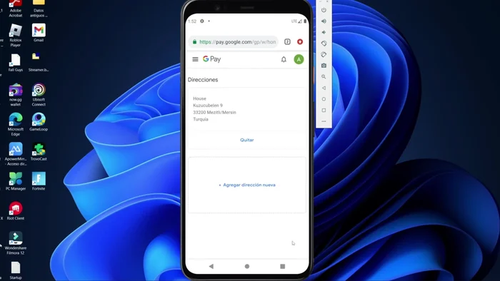 Guardar la dirección correctamente.