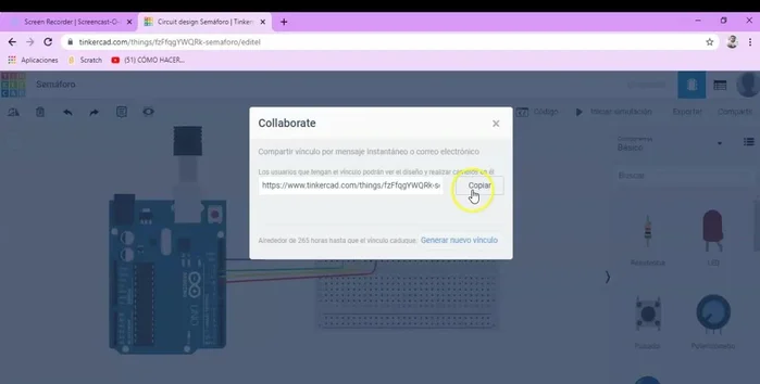 Copia el enlace generado.