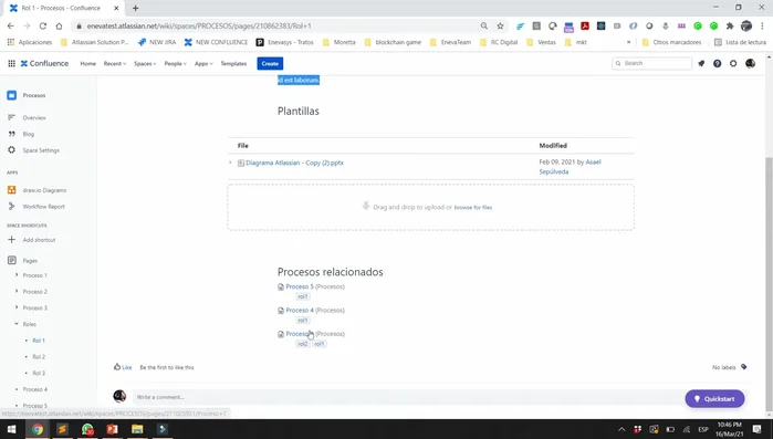 Etiquetar las páginas nuevas con los roles correspondientes.