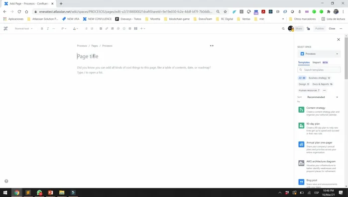 Etiquetar las páginas nuevas con los roles correspondientes.