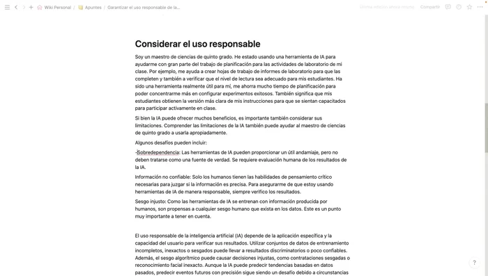 Utilizar bloques desplegables para ocultar detalles y mantener la claridad del documento. Jerarquiza información con tabulaciones.