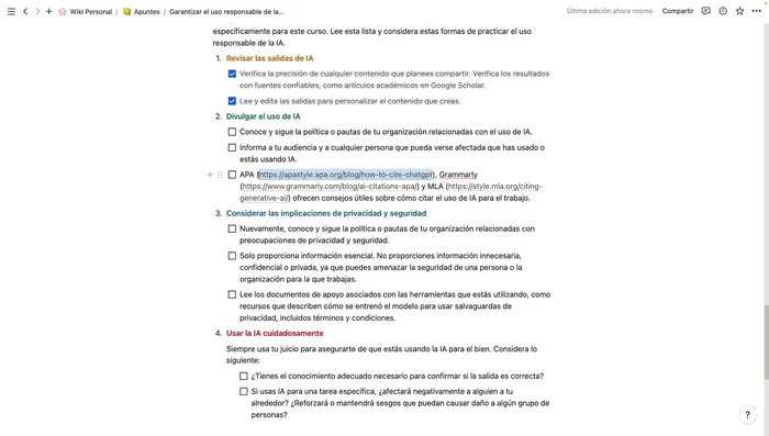 Insertar enlaces a páginas web o documentos, creando enlaces en texto para mejorar la legibilidad.