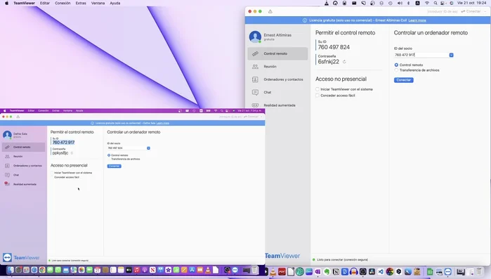 Iniciar sesión en TeamViewer y controlar el ordenador remoto