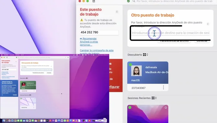 Conectar y autorizar el acceso remoto en AnyDesk