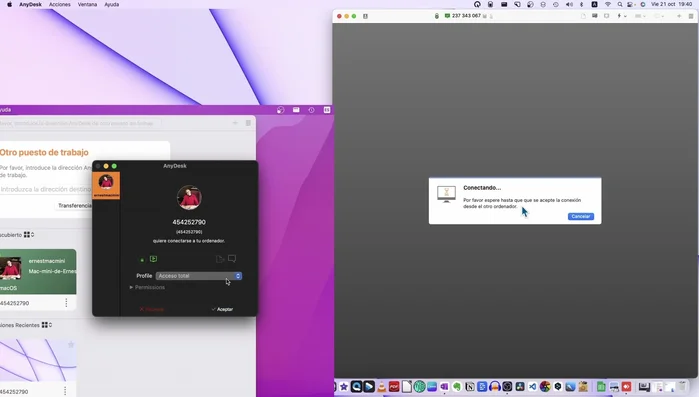 Conectar y autorizar el acceso remoto en AnyDesk