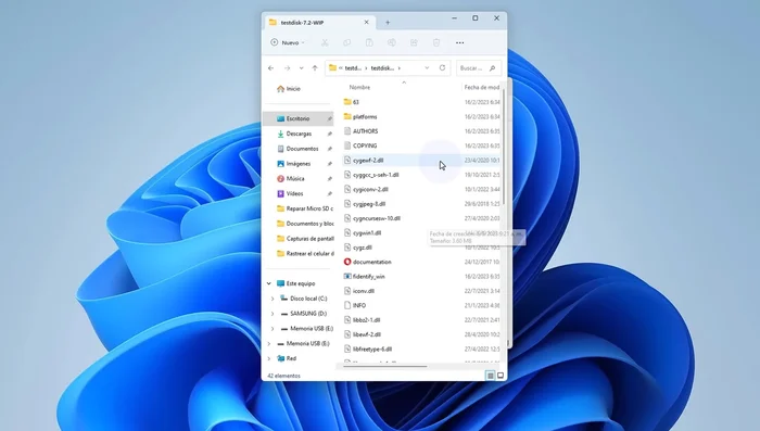 Crear una carpeta para guardar los archivos recuperados.