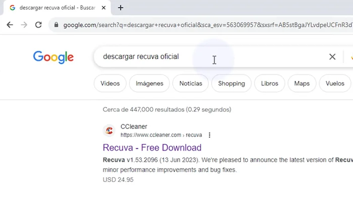Instalar Recuva. Seleccionar el tipo de archivo a recuperar (para mayor velocidad, seleccionar tipos específicos en lugar de 'Todos los archivos').