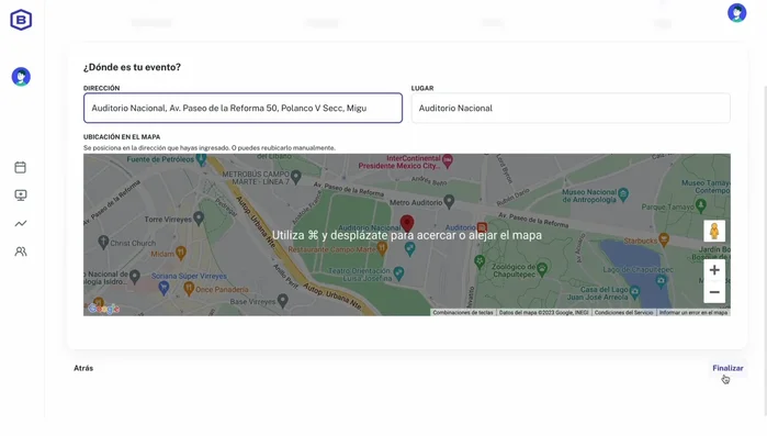 Descripción detallada del evento para facilitar la asistencia.