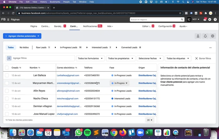 Añade nuevos contactos manualmente o a través de una tabla de datos.