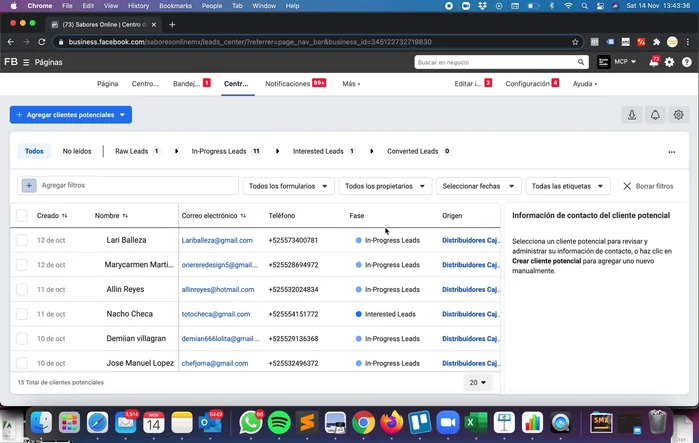 Define las fases de tus clientes (prospecto en crudo, nuevo, en progreso, interesado, convertido).