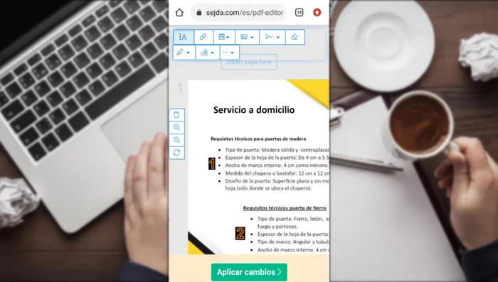 Para mover texto, presionar y arrastrar el texto a la posición deseada.