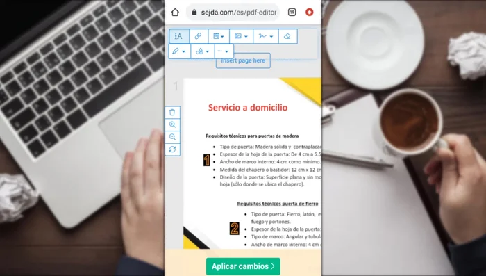 Para mover texto, presionar y arrastrar el texto a la posición deseada.