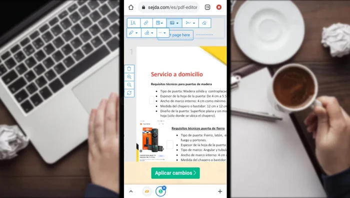 Presionar el botón 'Descargar' para guardar el PDF editado.