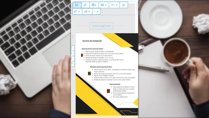 Ampliar el PDF usando la lupa con el símbolo de '+' en la parte lateral izquierda para facilitar la edición.