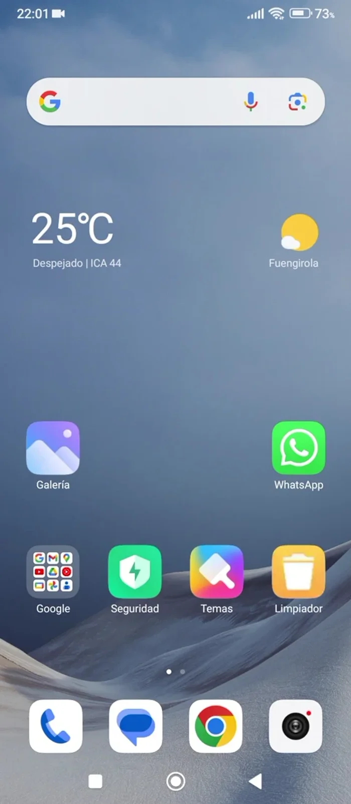 Como ejemplo, si seleccionas Valencia, la aplicación debería actualizar la información del tiempo para esa ubicación.
