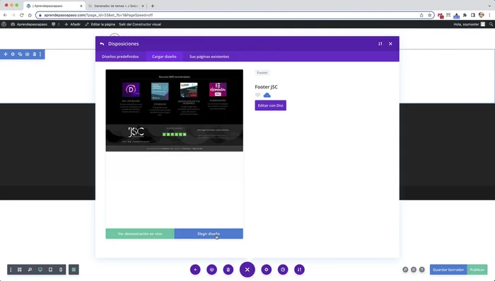 Realiza los ajustes necesarios al elemento importado en tu nuevo diseño.