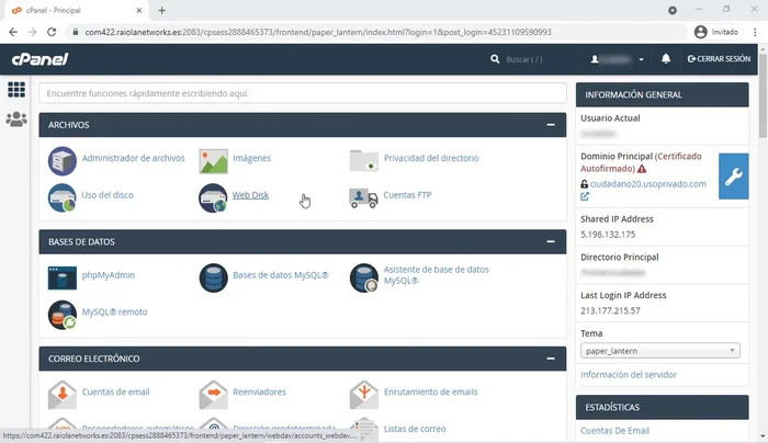 Editar archivos: Seleccionar el archivo y hacer clic en 'Editar'. Se puede editar directamente o mediante un editor HTML (recomendado para archivos .html). Crear una copia de seguridad antes de editar cualquier archivo.