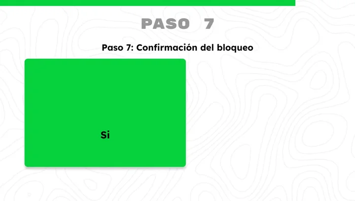 Confirmar el bloqueo. Si no te registras, el celular se bloqueará automáticamente. Para desbloquearlo, deberás acudir a tu operadora.