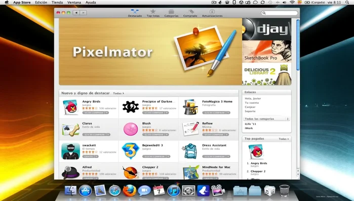 Busca el icono de la Mac App Store en el Dock.