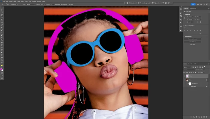 Deseleccionar (Ctrl+D) y repetir para cada parte