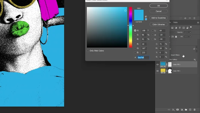 Repetir el paso 13 con capas de colores sólidos adicionales para crear un degradado de fondo