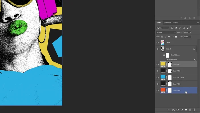 Cambiar el modo de fusión de la capa duplicada a 'Multiplicar'