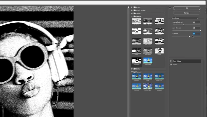 Agregar Grano Blanco y Ajustar Contraste con Balance de Imagen