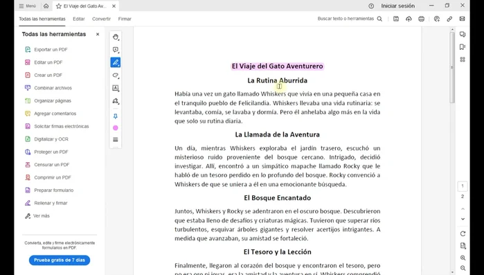 Selecciona el texto que deseas resaltar, subrayar o tachar.