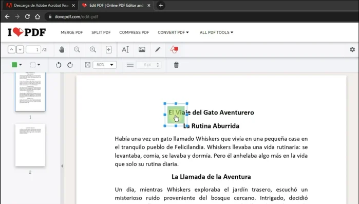 Ajusta la opacidad del rectángulo (porcentaje) para que el texto se vea a través de él.